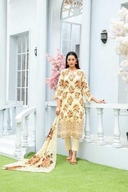 ROZA 3pcs Un-Stitched Emb Printed Lawn[D-3966]