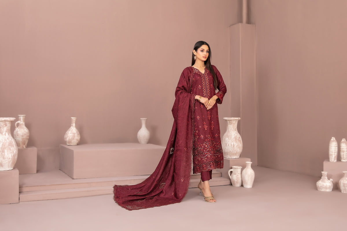 RAYALEEN 3pcs Un-Stitched Emb Viscose [D-5605]