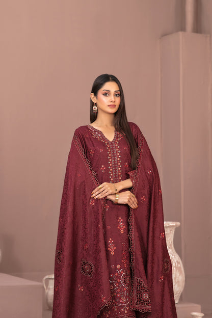 RAYALEEN 3pcs Un-Stitched Emb Viscose [D-5605]