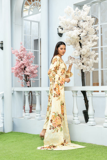 ROZA 3pcs Un-Stitched Emb Printed Lawn[D-3966]
