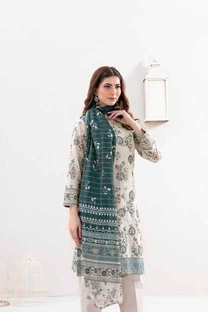 Eyana 3pcs Un-Stitched Emb Printed Lawn [D-3421]