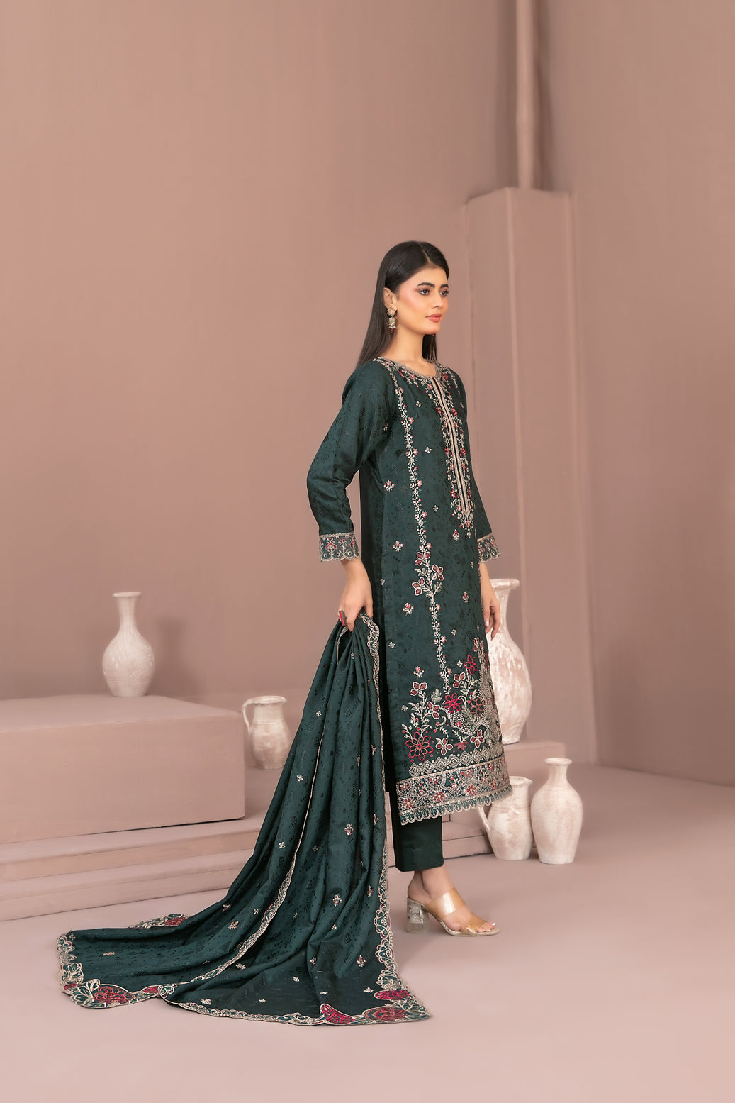 RAYALEEN 3pcs Un-Stitched Emb Viscose [D-5607]