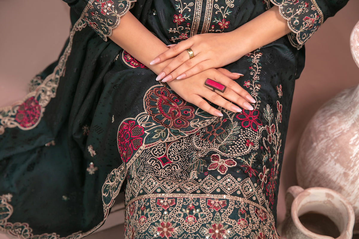 RAYALEEN 3pcs Un-Stitched Emb Viscose [D-5607]