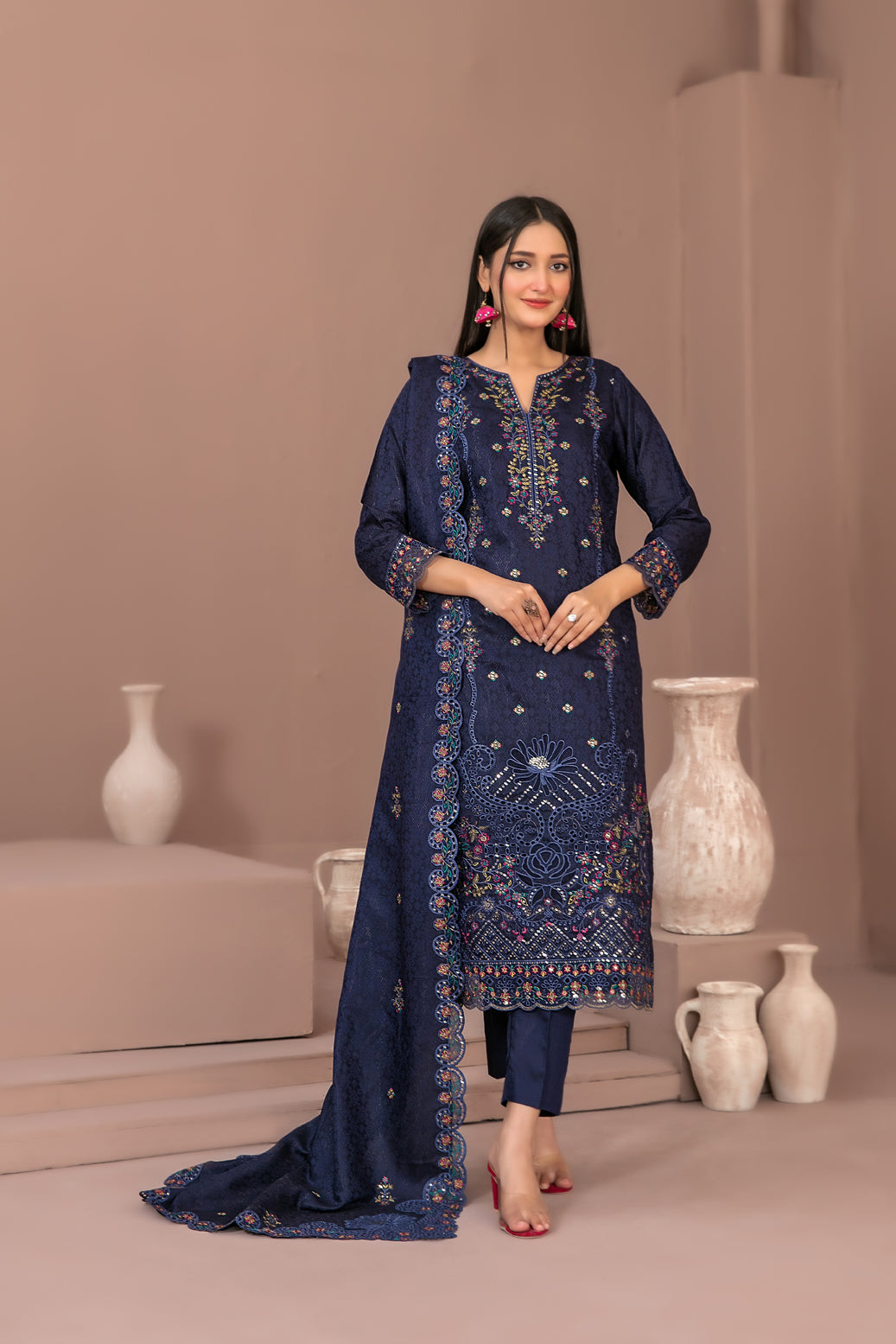 RAYALEEN 3pcs Un-Stitched Emb Viscose [D-5610]
