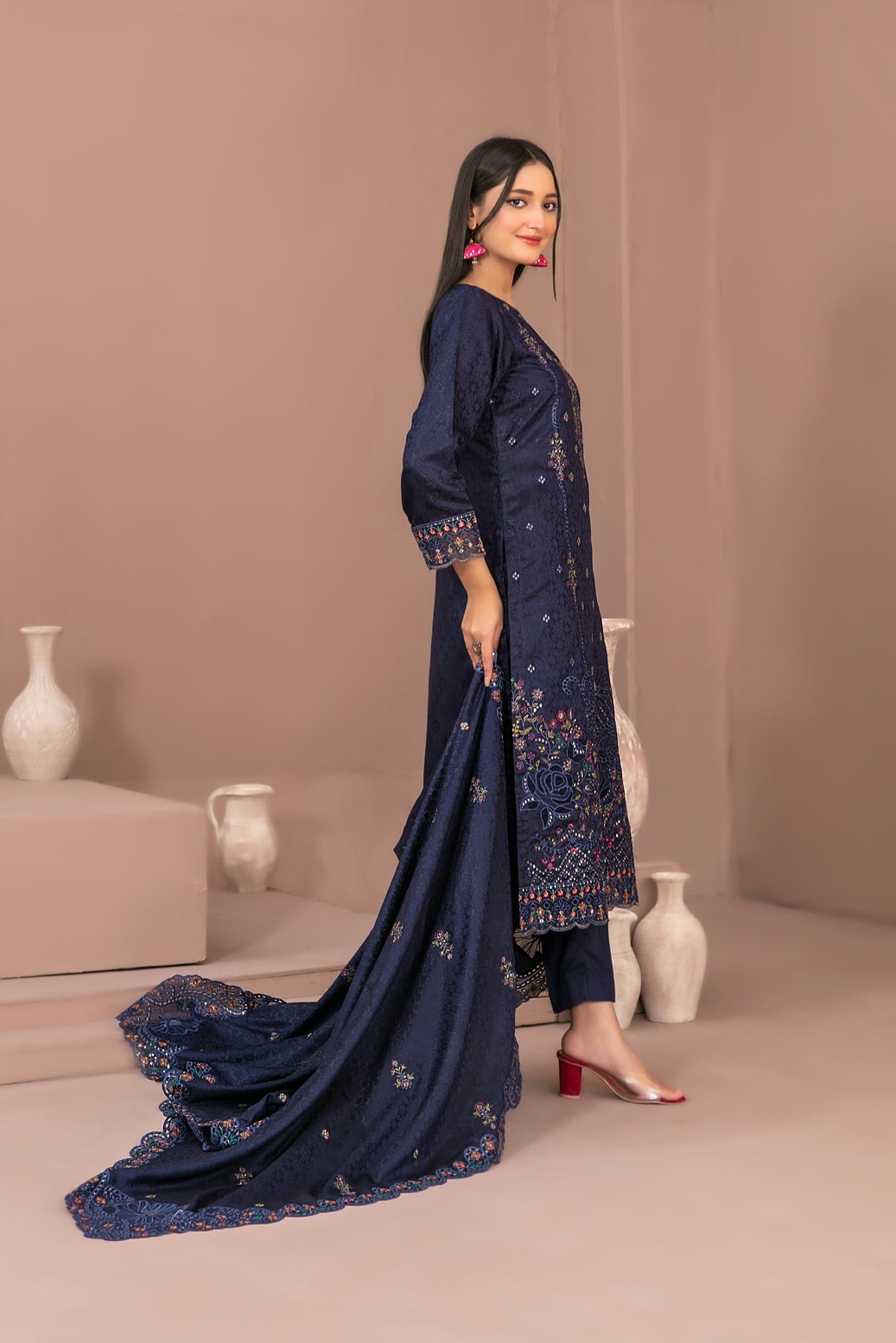 RAYALEEN 3pcs Un-Stitched Emb Viscose [D-5610]