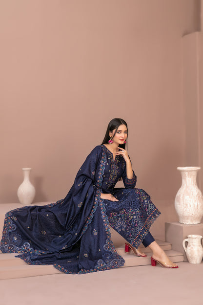 RAYALEEN 3pcs Un-Stitched Emb Viscose [D-5610]