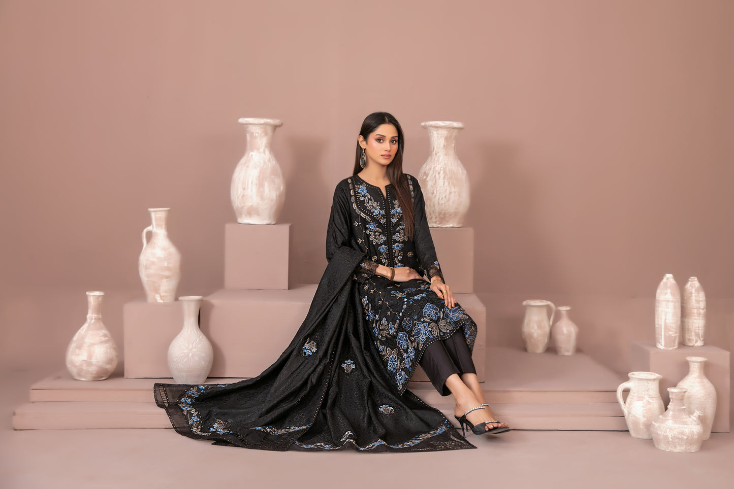 RAYALEEN 3pcs Un-Stitched Emb Viscose [D-5608]
