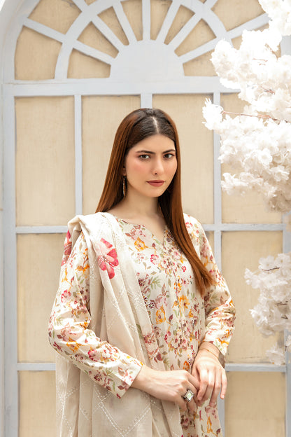 ROZA 3pcs Un-Stitched Emb Printed Lawn[D-3961]