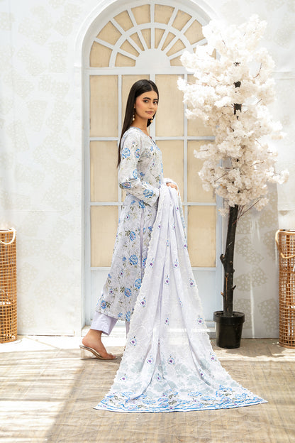 ROZA 3pcs Un-Stitched Emb Printed Lawn[D-3965]