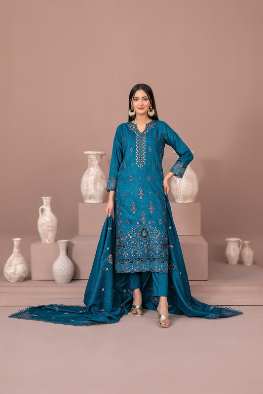 RAYALEEN 3pcs Un-Stitched Emb Viscose [D-5604]