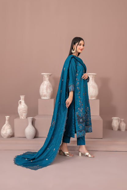 RAYALEEN 3pcs Un-Stitched Emb Viscose [D-5604]