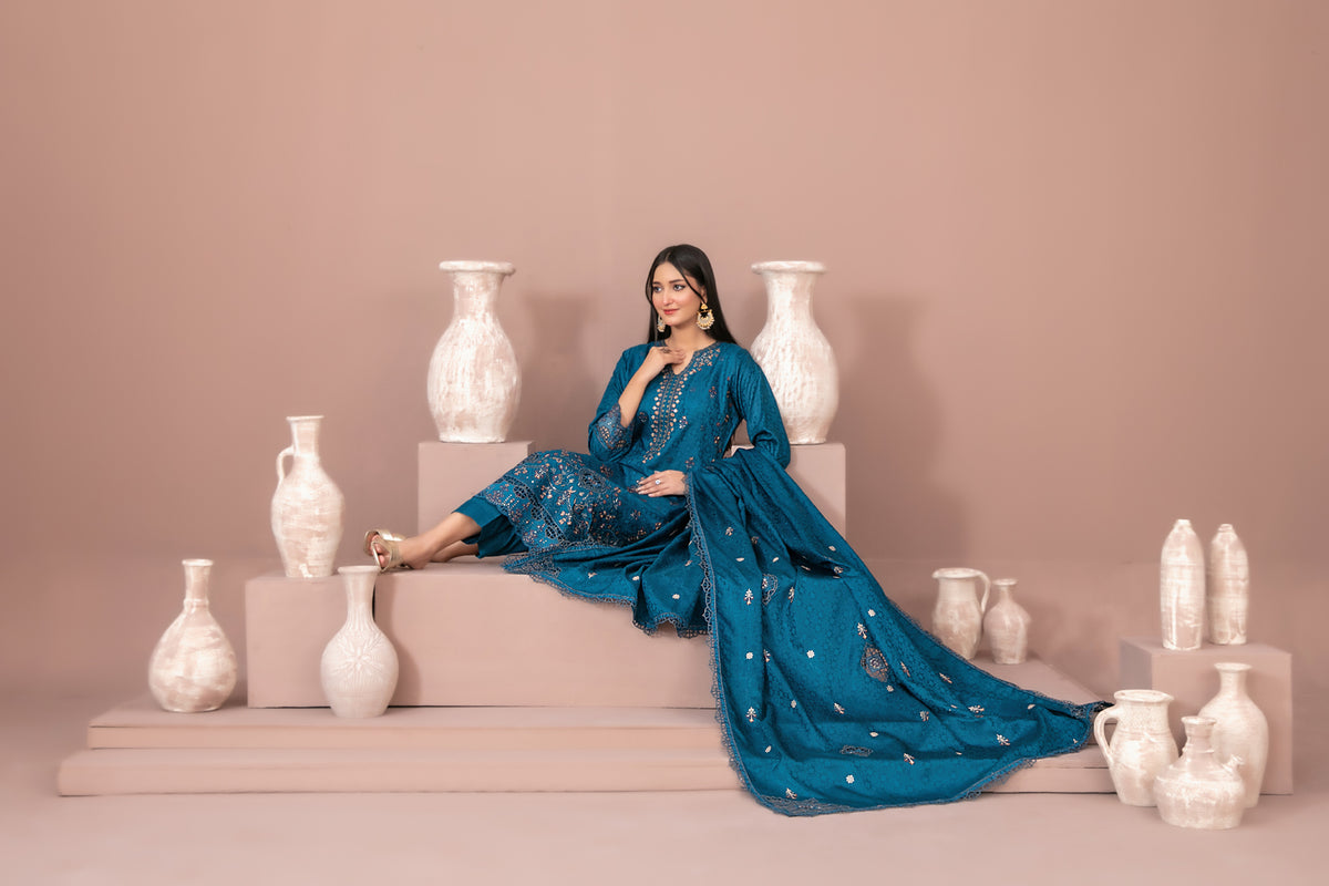RAYALEEN 3pcs Un-Stitched Emb Viscose [D-5604]