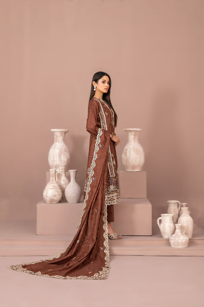 RAYALEEN 3pcs Un-Stitched Emb Viscose [D-5606]