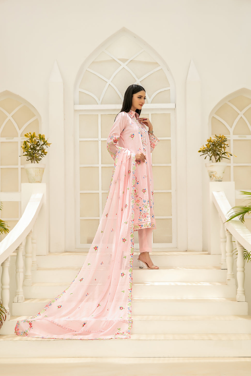 Elisol 3pcs Semi-Stitched Fancy Emb Slub Lawn [D-4400]
