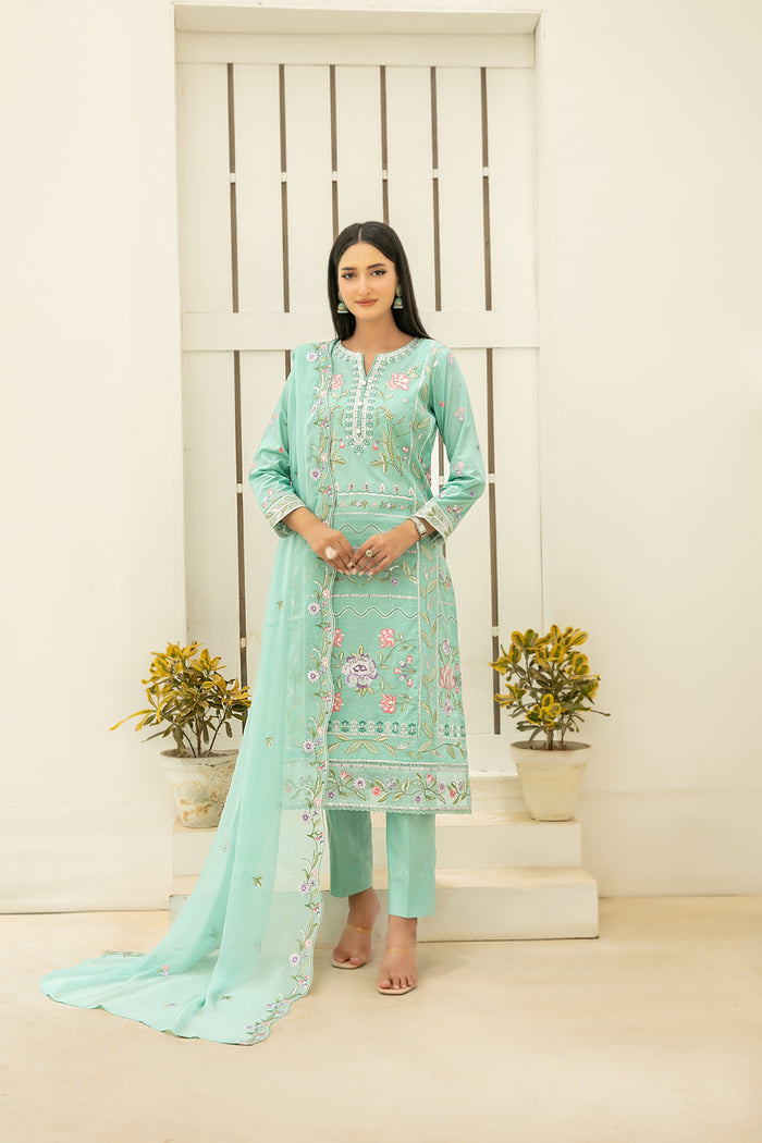Elisol 3pcs Semi-Stitched Fancy Emb Lawn [D-4402]