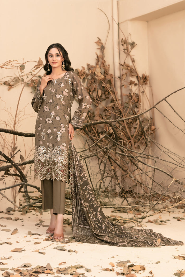Didaar 3pcs Un-Stitched Emb Printed Staple [D-4408]