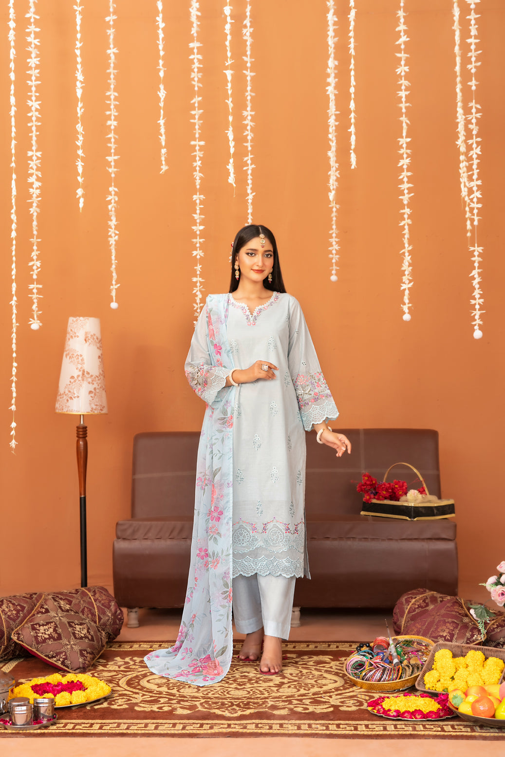 Chaashni 3pcs Stitched Emb Lawn [D-3136]