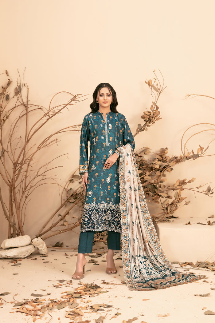 Didaar 3pcs Un-Stitched Emb Printed Staple [D-4412]