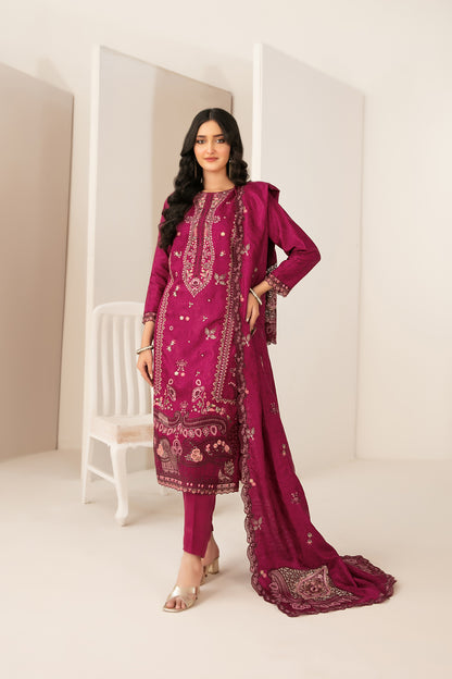 ZILLAH 3pcs Un-Stitched  Emb Viscose [D-5379]