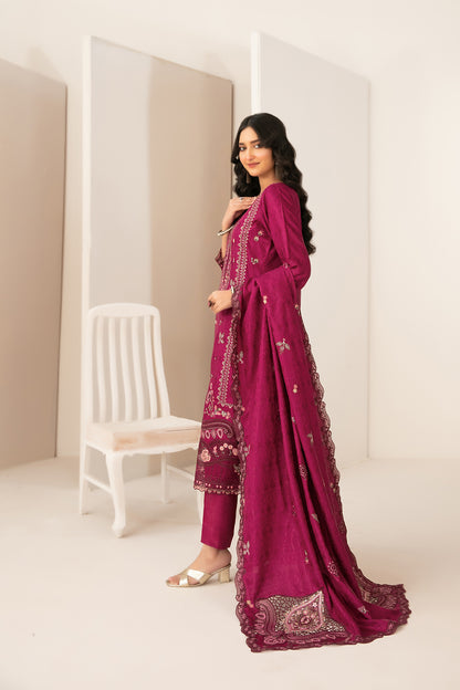 ZILLAH 3pcs Un-Stitched  Emb Viscose [D-5379]
