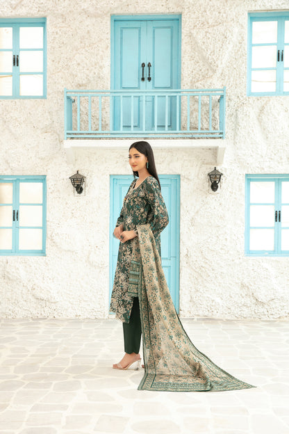 Gulin Vol-1 3pcs Stitched Emb Printed Lawn [D-3978]