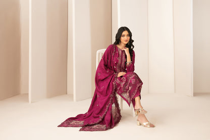ZILLAH 3pcs Un-Stitched  Emb Viscose [D-5379]