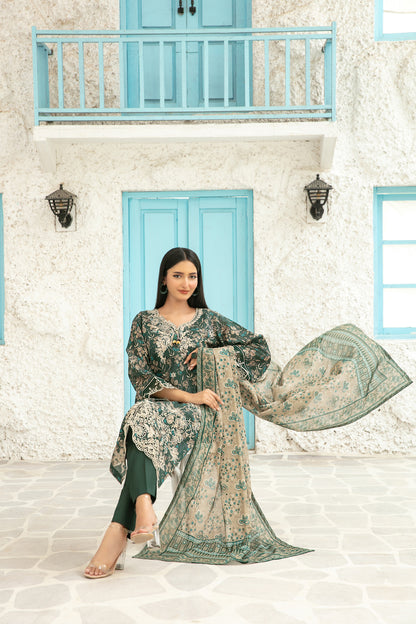 Gulin Vol-1 3pcs Stitched Emb Printed Lawn [D-3978]