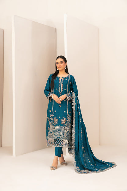 ZILLAH 3pcs Un-Stitched Emb Viscose [D-5382]