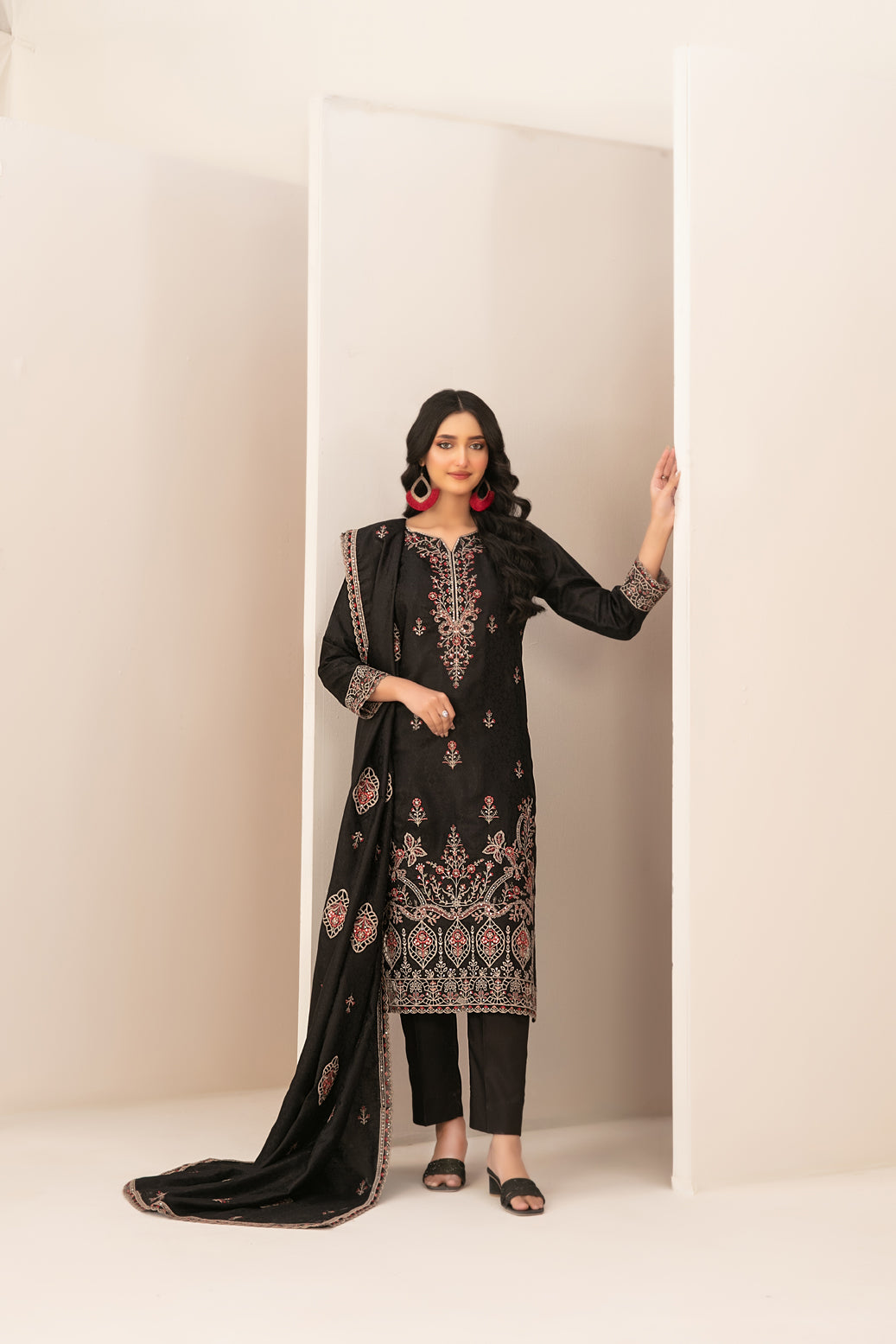 ZILLAH 3pcs Un-Stitched Emb Viscose [D-5383]