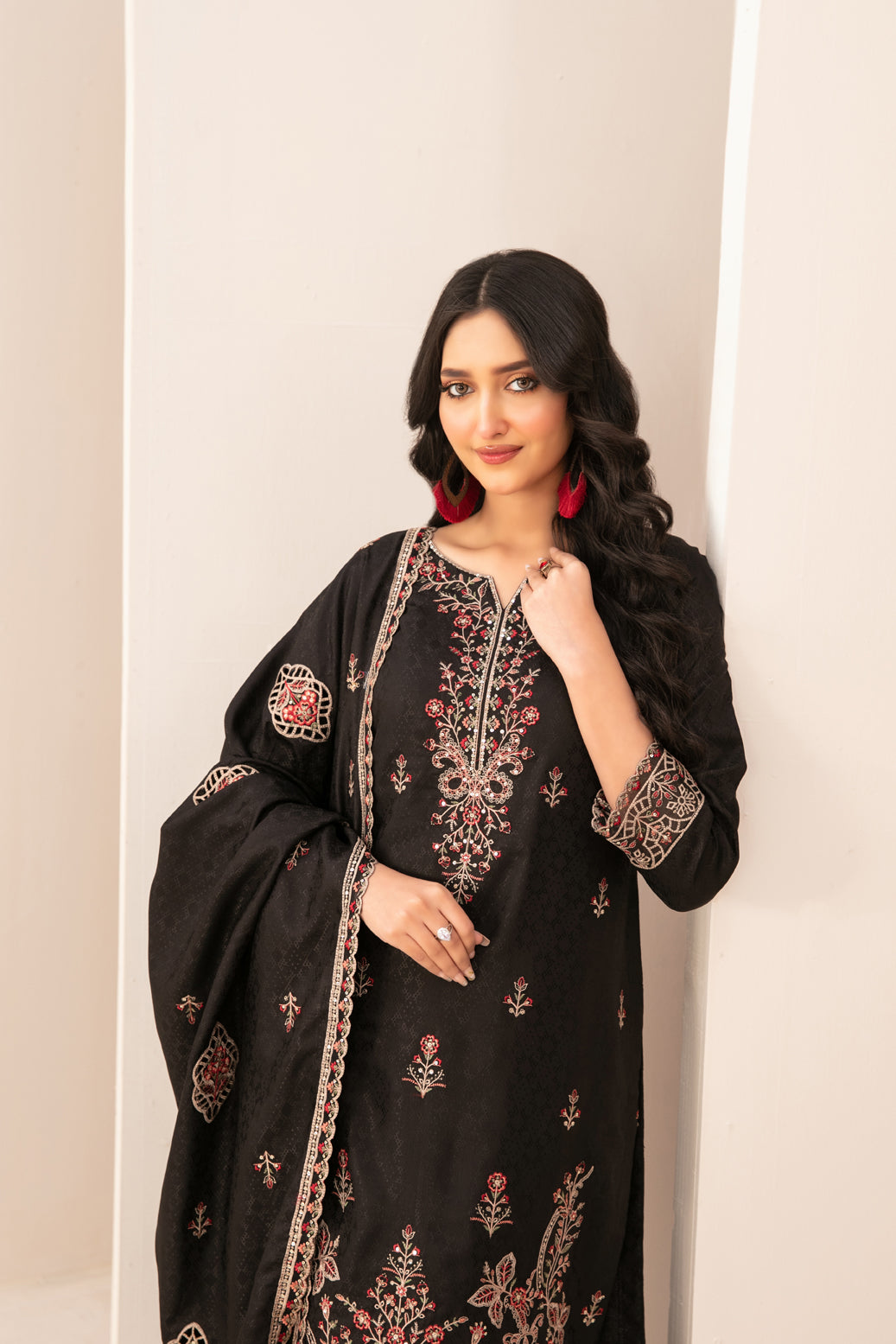 ZILLAH 3pcs Un-Stitched Emb Viscose [D-5383]