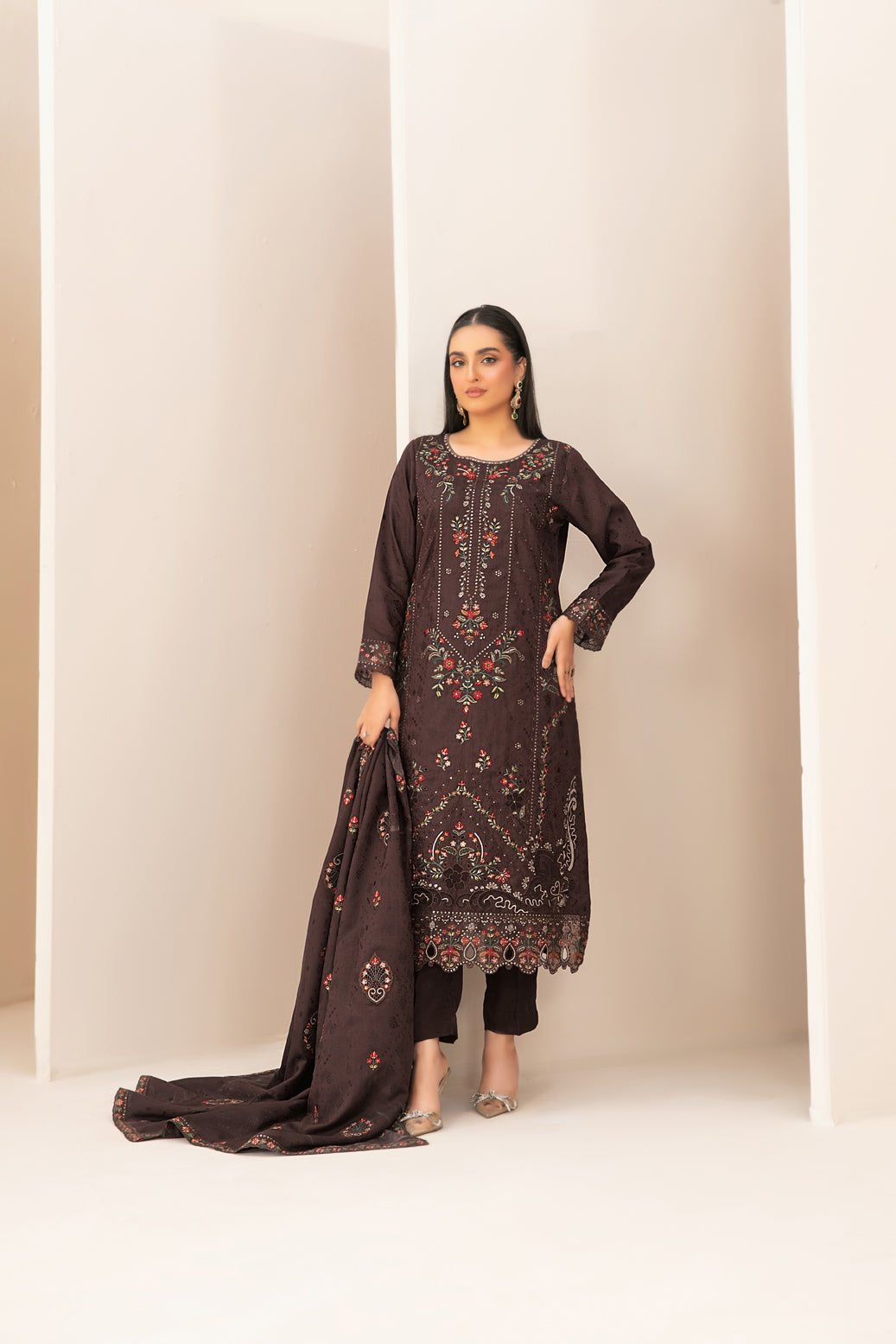 ZILLAH 3pcs Un-Stitched Emb Viscose [D-5380]