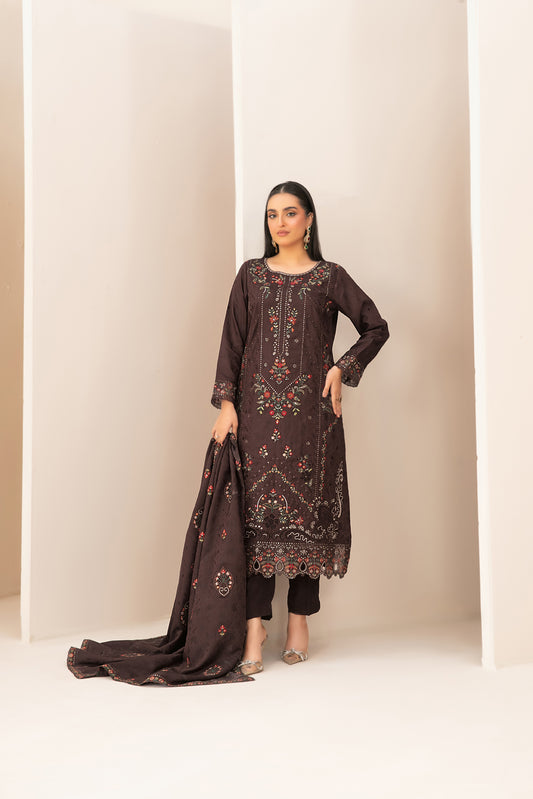 ZILLAH 3pcs Un-Stitched Emb Viscose [D-5380]