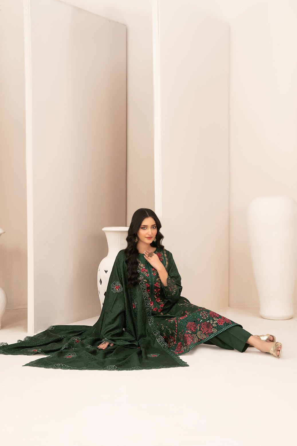ZILLAH 3pcs Un-Stitched Emb Viscose [D-5378]