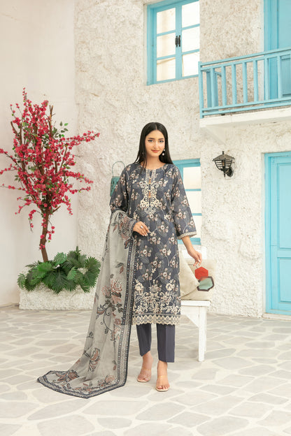 Gulin Vol-1 3pcs Stitched Emb Printed Lawn [D-3979]