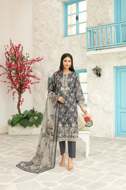 Gulin Vol-1 3pcs Stitched Emb Printed Lawn [D-3979]