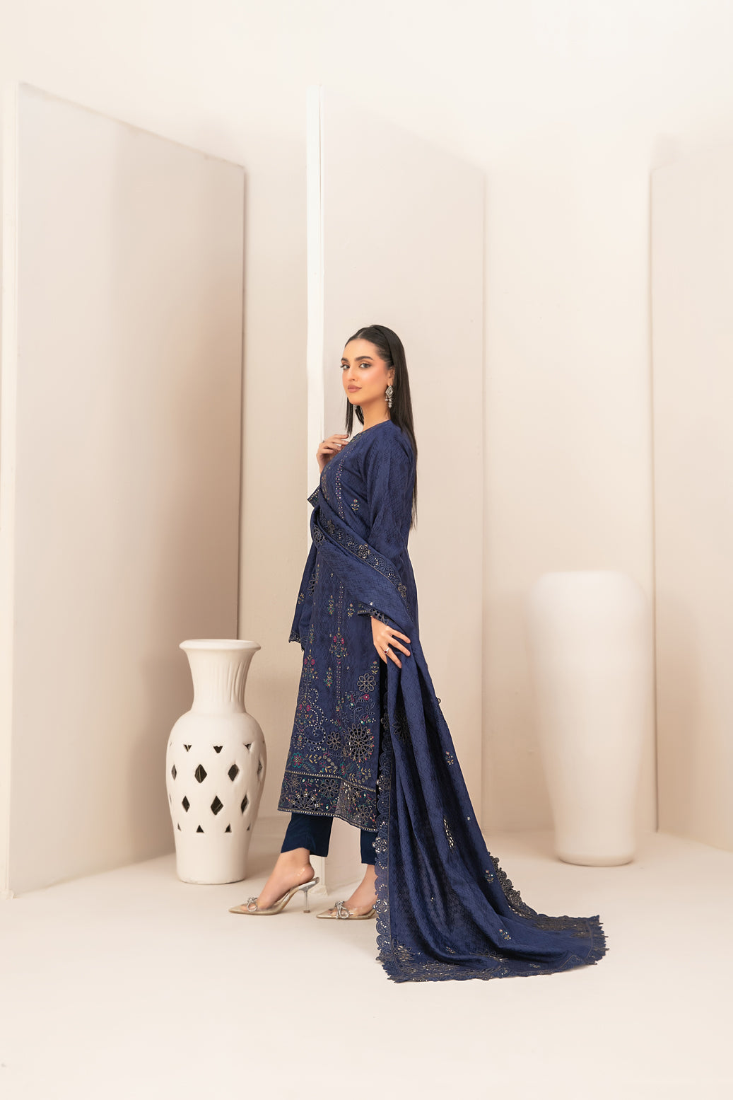 ZILLAH 3pcs Un-Stitched Emb Viscose [D-5384]