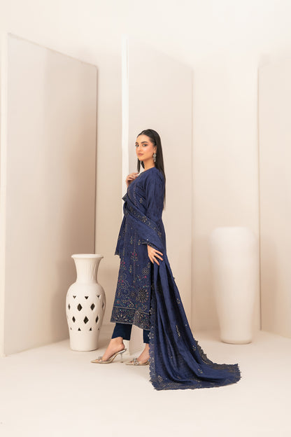 ZILLAH 3pcs Un-Stitched Emb Viscose [D-5384]