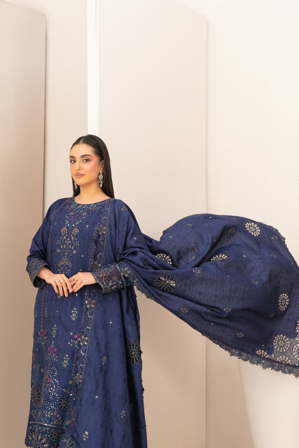 ZILLAH 3pcs Un-Stitched Emb Viscose [D-5384]