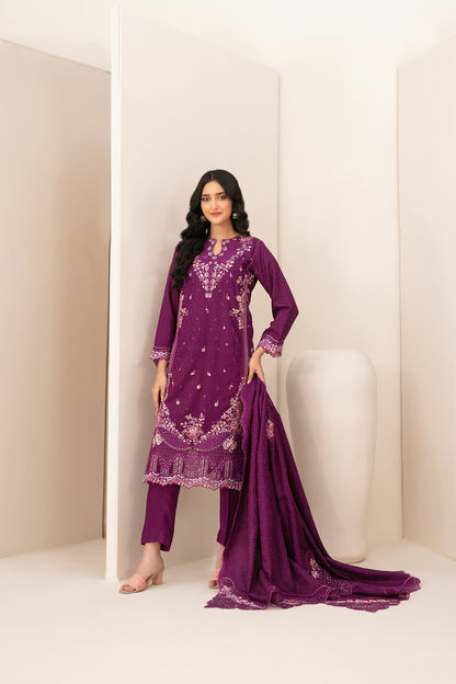 ZILLAH 3pcs Un-Stitched Emb Viscose [D-5381]