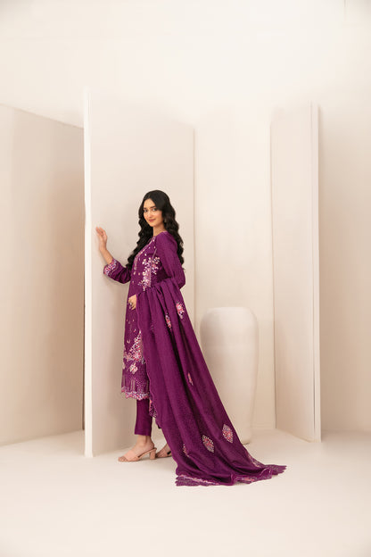 ZILLAH 3pcs Un-Stitched Emb Viscose [D-5381]