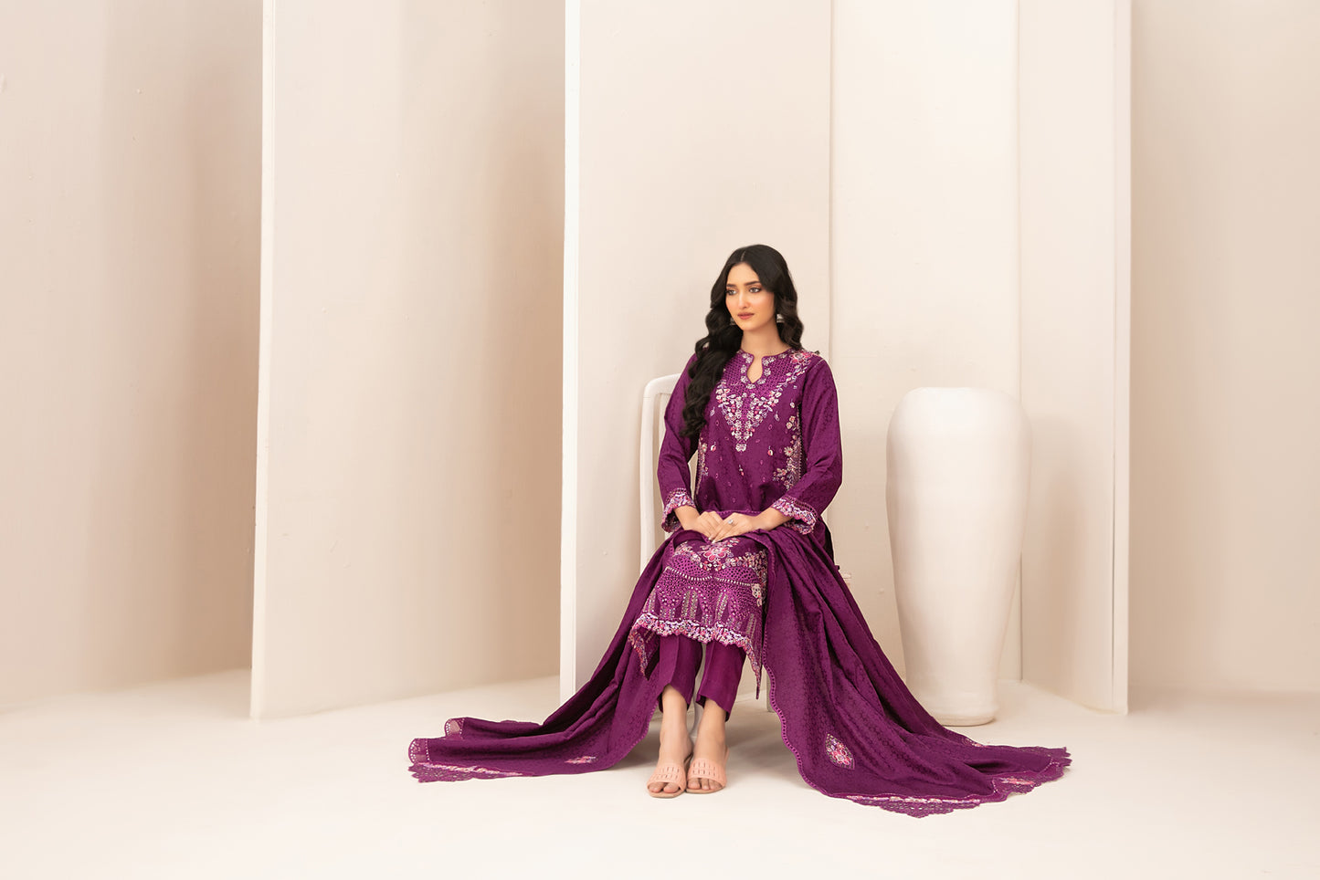ZILLAH 3pcs Un-Stitched Emb Viscose [D-5381]
