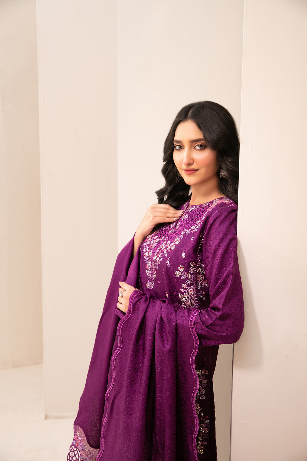 ZILLAH 3pcs Un-Stitched Emb Viscose [D-5381]