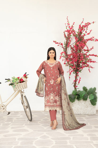 Gulin Vol-2 3pcs Stitched Emb Printed Lawn [D-3973]