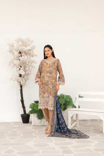Gulin Vol-2 3pcs Stitched Emb Printed Lawn [D-3980]