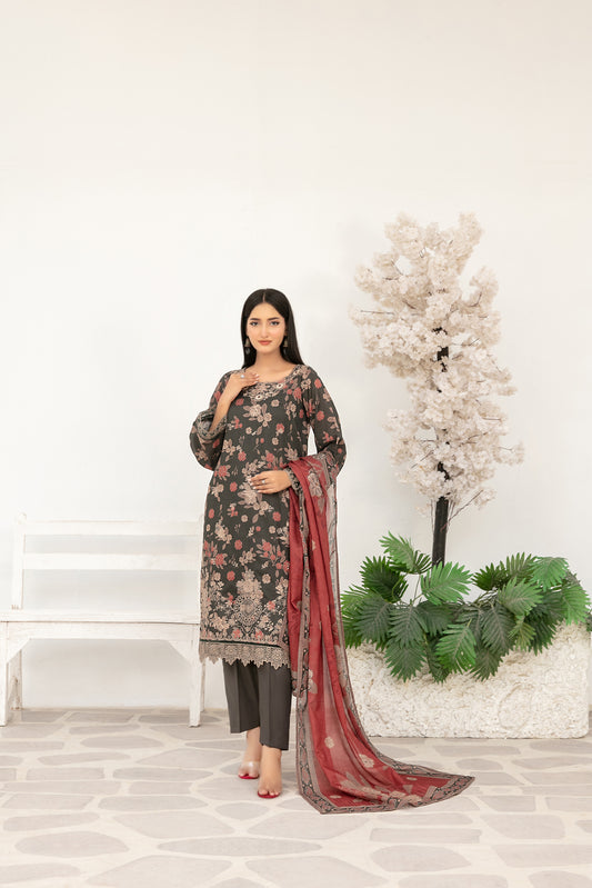 Gulin Vol-2 3pcs Stitched Emb Printed Lawn [D-3971]