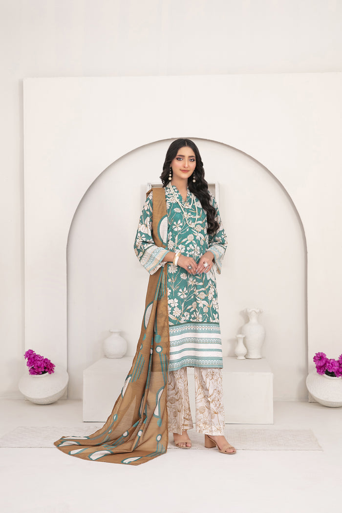Raniya Stitched Emb Printed Swiss lawn [D-1007]