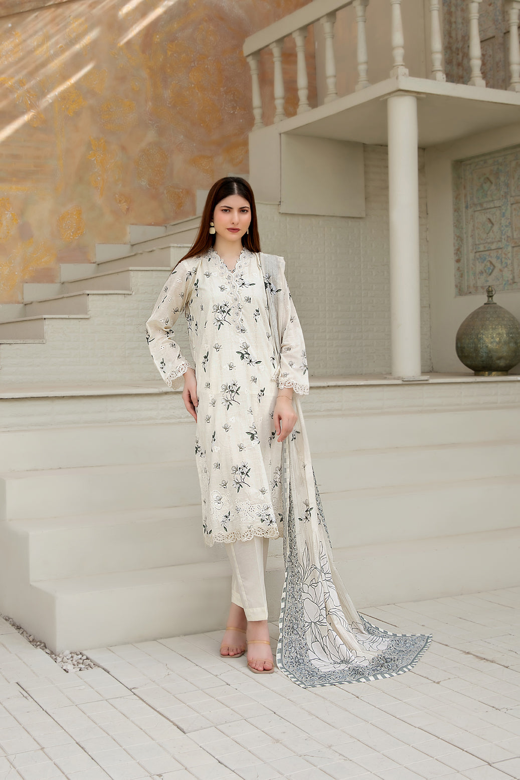 Maha Vol-2 Stitched Emb Printed Lawn [D-3918]