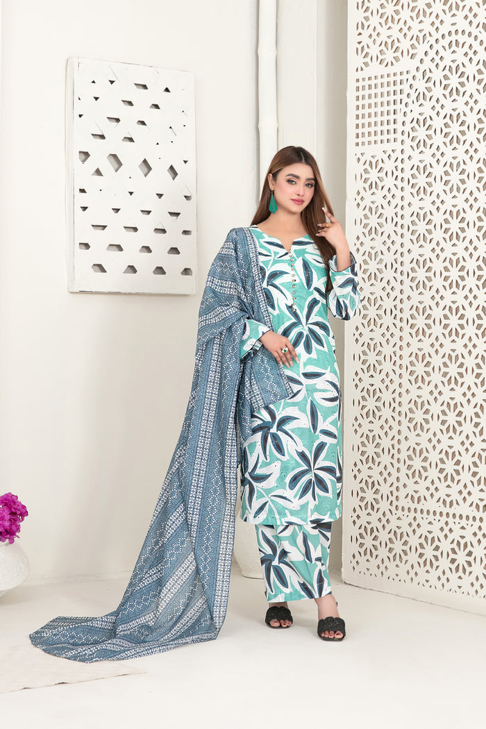 Raniya Stitched Emb Printed Swiss lawn [D-1004]