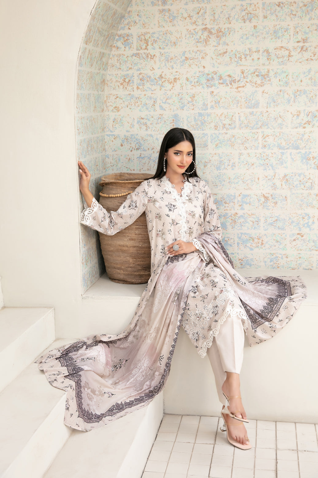 Maha Vol-1 Stitched Emb Printed Lawn [D-3919]