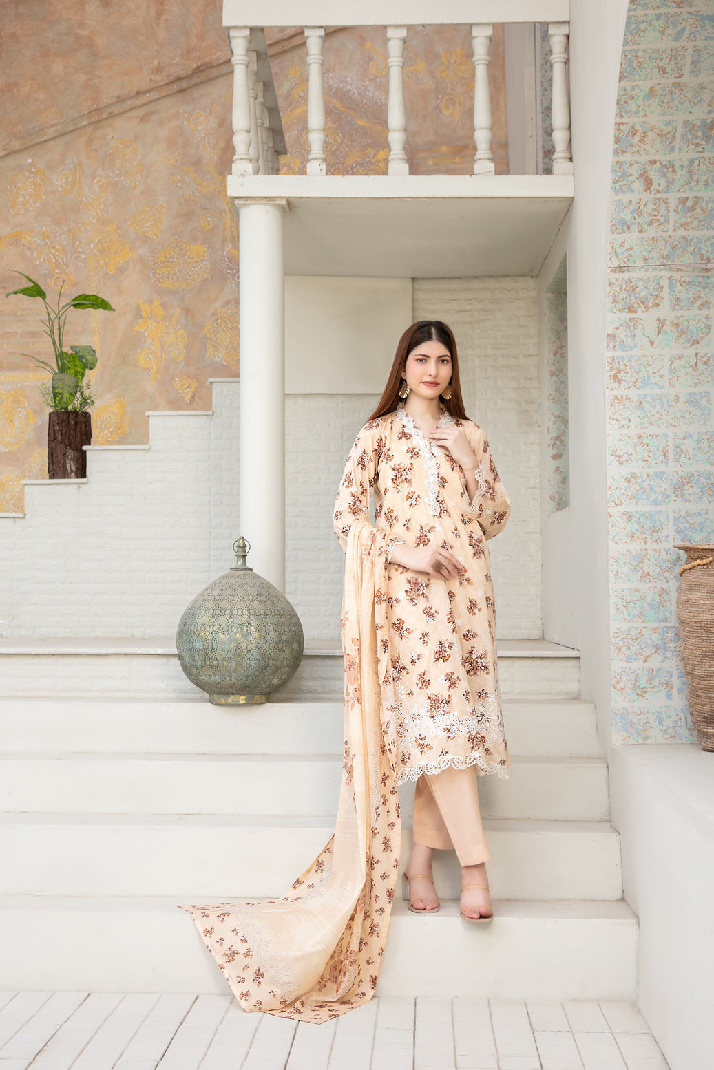 Maha Vol-1 Stitched Emb Printed Lawn [D-3917]